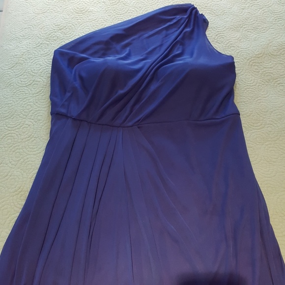 David's Bridal Dresses & Skirts - Royal blue one shoulder wedding guest gown